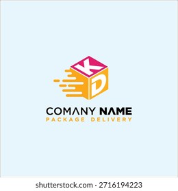 Letter DK Box Speed Design Vector Template