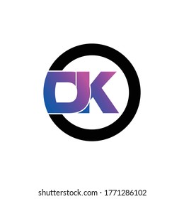Letter DK circle logo icon design vector. monogram logo vector illustration