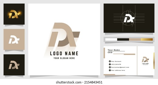 Logotipo de monograma Dk o Dx con diseño de tarjeta de visita