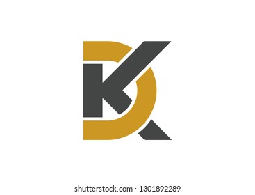 Letter DK or KD logo design branding vector