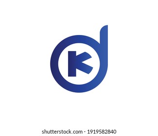Schreibtisch und kd Logo-Design, Vektorvorlage