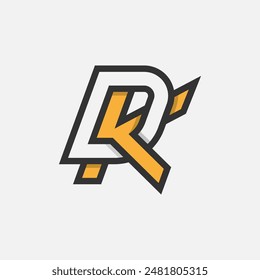 Letter DK or KD Logo, Monogram Logo letter D with K combination, design logo template element, vector illustration