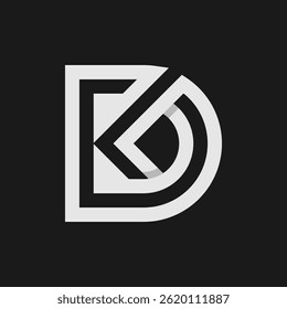 Letter DK or KD Monogram Logo, usable for brand and company logos, vector illustration