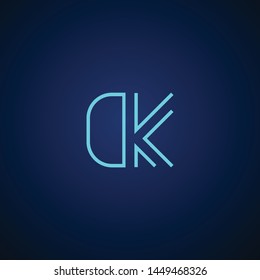 letter DK KD PK D Clean and Minimal Initial Based Logo Design