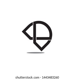 letter dk linked overlapping line shadow logo vector