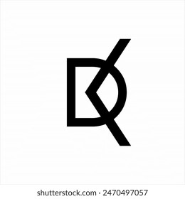 El diseño del logotipo de la letra DK es simple y único.