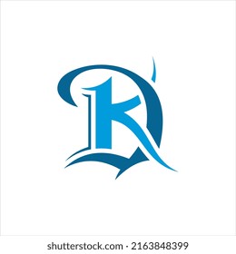 Letter DK logo design vector template featuring clean typography and creative monogram style. Suitable for branding, corporate identity, business, digital, and professional design concepts.