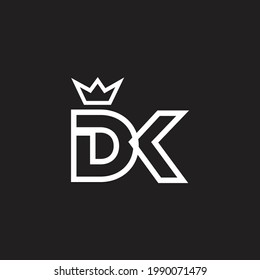 Elementos de la plantilla de diseño de iconos del logotipo de DK de letras