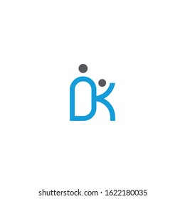 Letter DK People logo icon design template vector illustration
