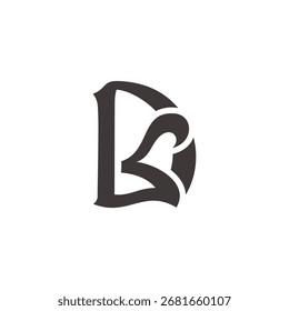 letter dk simple curves linked unique logo vector 