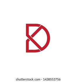 letter dk simple linked line logo vector