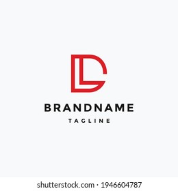 plantilla de diseño de vector de logotipo abstracto de carta dl