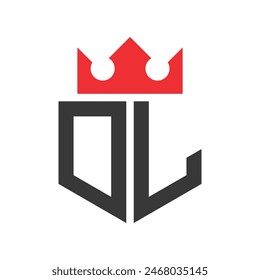 Letra DL Crown Logo. Plantilla de diseño de logotipo de la corona en la letra DL