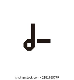 Buchstaben dL Ld L quadratisches geometrisches Symbol, einfaches Logo, Vektorgrafik