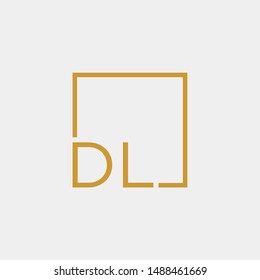 Letter Dl Logo Design Square Frame Stock Vector (Royalty Free ...