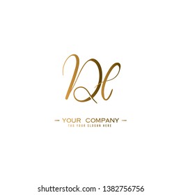Letter Dl Logo. Initial Letter Design Vector Luxury Colors