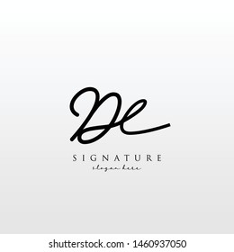 Letter DL Signature Logo Template - Vector