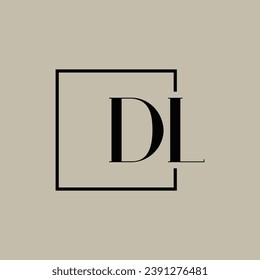 Diseño minimalista del logotipo de la letra DL Square y logotipos de marketing, plantilla de ilustración gráfica de elemento
