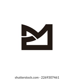 Buchstabe dm abstraktes geometrisches Logo, Vektorgrafik 