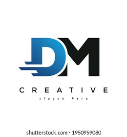 Letter DM Fast Speed and e commerce Logo Design Element