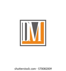letter DM gray orange