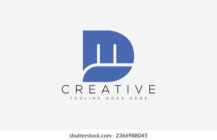Plantilla de diseño de logotipo DM de carta ilustración vectorial