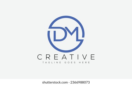 Plantilla de diseño de logotipo DM de carta ilustración vectorial