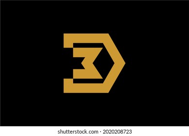 Letter DM logo design vector. Monogram D abstract design.
