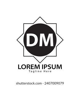 logotipo DM de letra. Diseño de logotipo DM ilustración vectorial para empresas creativas, empresas, industria