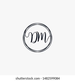 letter DM logo template, Creative fashion logo design, wedding concept -vector