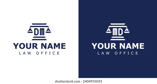 Letter DM and MD Legal Logo, suitable for lawyer, legal, or justice with DM or MD initials