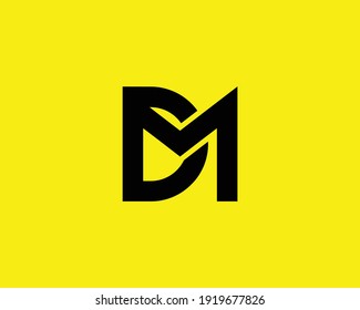 letter dm and md logo design vector template