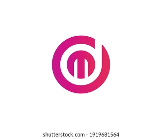 letter dm and md logo design vector template