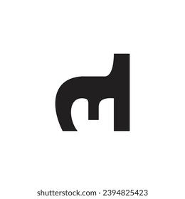 letter dm simple doodle shape logo vector 