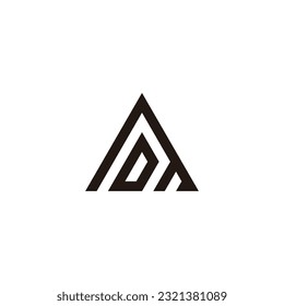 Letter DM triangle geometric symbol simple logo vector