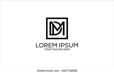 Inspiraciones de diseño de logotipo de vectores DM de carta