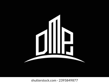 Letter DMP building vector monogram logo design template. Building Shape DMP logo.