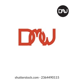 Diseño de logotipo de monograma DMW para carta