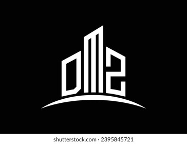 Letter DMZ building vector monogram logo design template. Building Shape DMZ logo.