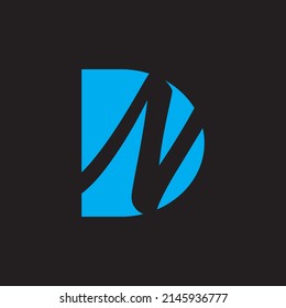 Letter DN DA negative space combination creative logo design