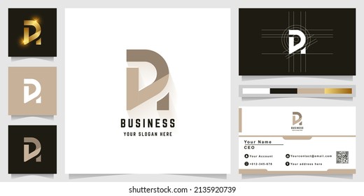 Letter DN or Di monogram logo with business card design