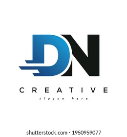Elemento de diseño de logotipos de marcas y logotipos de velocidad rápida DN de carta