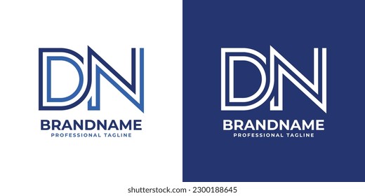 Letter DN Line Monogram Logo, suitable for any business with DN or ND initials.