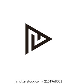  letra DN ND D N símbolo triángulo simple vector
