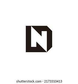 Letter DN ND D N, square geometric symbol simple logo vector
