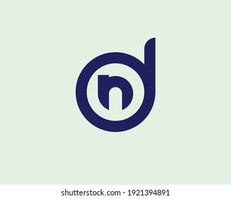 letter dn and nd logo design vector template