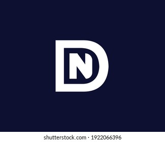 letter dn and nd logo design vector template