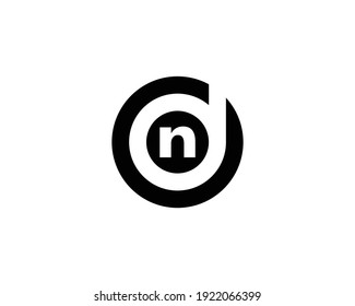 plantilla vectorial de diseño de logotipo dn y nd de letra