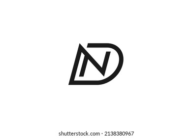 Vector de diseño de logotipo DN o ND de letra