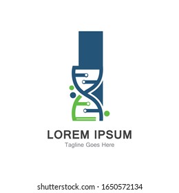 Letra con el logotipo de ADN plantilla de diseño creativo